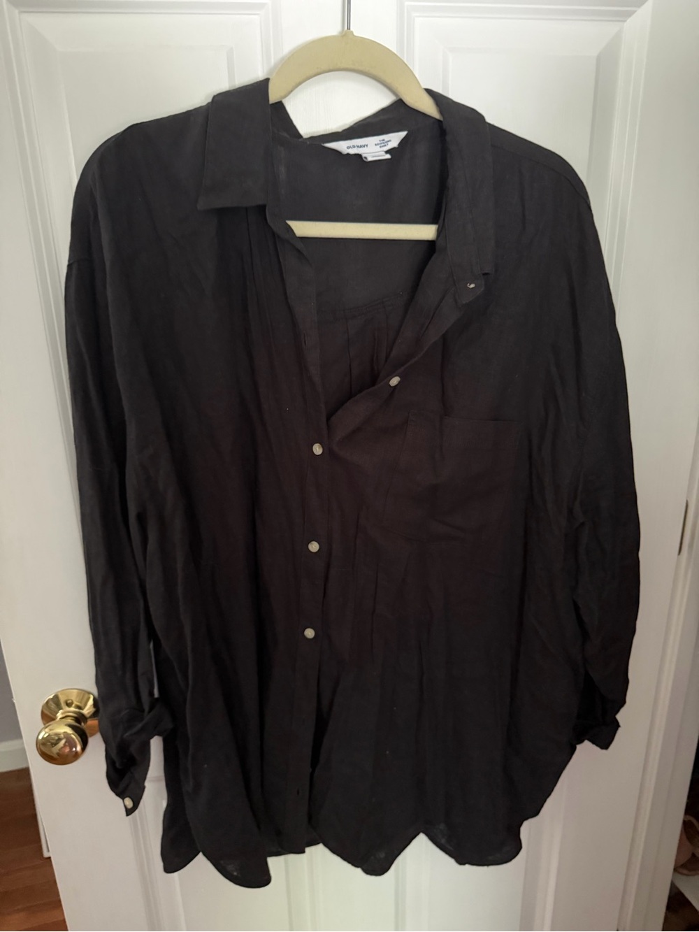 Lightweight Black Button-Up Shirt